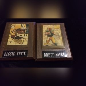 Reggie White and Brett Favre 4x6 plaques